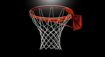 March Madness, Basketball Hoop Net Isolated Studio Shot