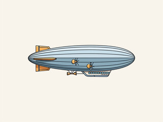 Vintage Style Illustration of Airship Blimp. © Arip