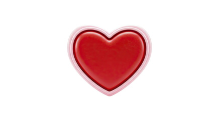 Obraz premium Red Heart with Pink Border on White Background