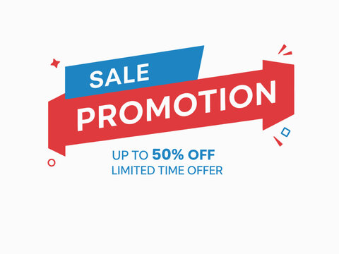 Promotional sale banner with discount offer and limited time deal illustration