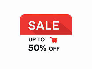Fototapeta premium Promotional sale banner with shopping cart icon and discount offer on products