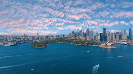 Fototapeten Sonnenaufgang 5 February 2026 Aerial View of Sydney Harbour Circular Quay cruise Liner on a nice Summer day beautiful Sky in Sydney NSW Australia  © Elias Bitar