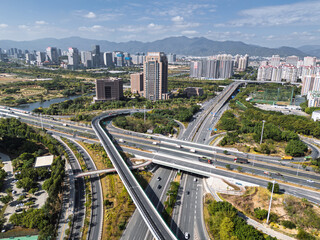Urban Overpass and Architectural Complex in Jimei District, Xiamen, Fujian Province