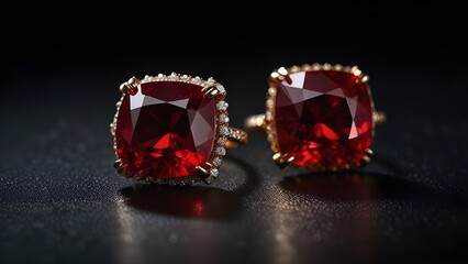 red crystal ball on black background