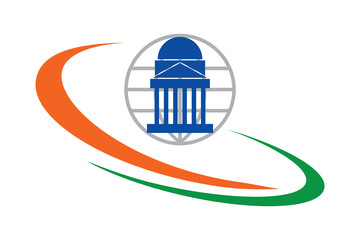 Corporate Institutional Logo with Globe and Columns