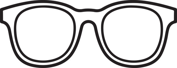 A pair of classic black-framed glasses with round lenses and a thin frame Vector