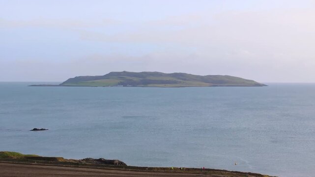 4K cinematic drone footage capturing Lambay Island County in Ireland_12