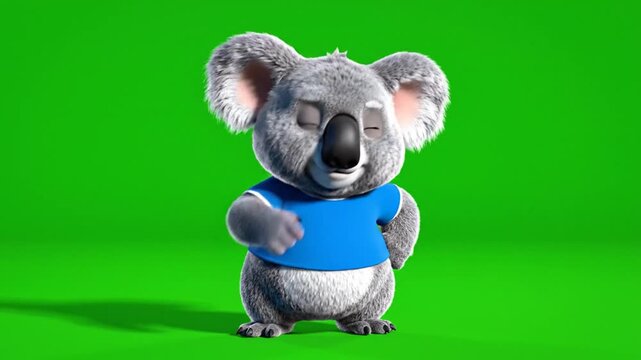 Koala Dancing on Green Screen