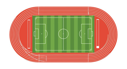 Top view of a football field with running track © Nandar