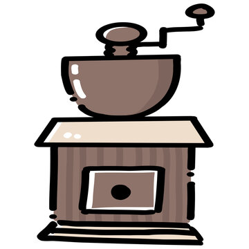 Manual Coffee Grinder Illustration
