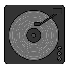 レコードプレーヤーのイラスト ターンテーブル DJ機材