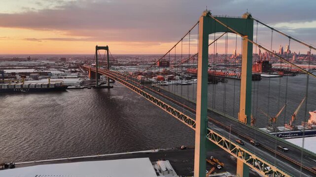 Aerial View of the Walt Whitman Bridge Philadelphia