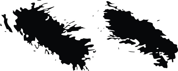Naklejka premium Black Brush Stroke Set, Grunge Dry Brush Strokes Collection, Abstract Ink Paint Brush Stroke Vector Pack