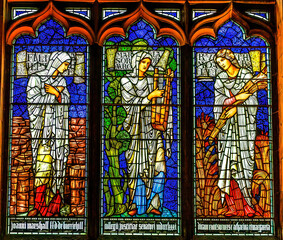 Fototapeta premium Female Saints Angels Stained Glass St Gile's Cathedral Edinburgh Scotland