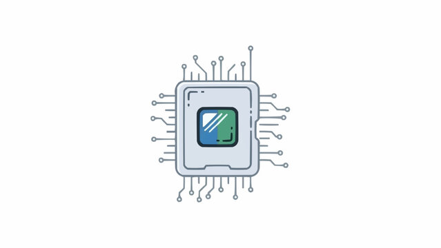 Central Processing Unit Microchip Electronic Component.