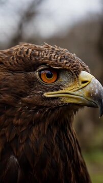 The Unblinking Gaze: Golden Eagle Eye Contact. The Eagle's Golden Stare.