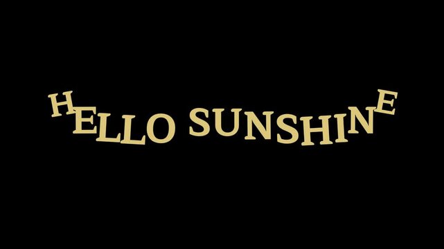 Hello Sunshine Text Effect - Golden Embossed Letters on a Black Background