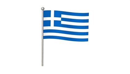 Fototapeta premium Illustration of a fluttering national flag on a metallic pole