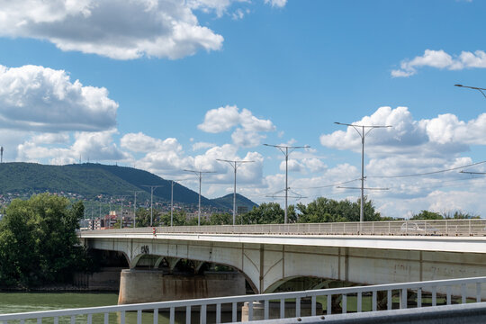 Arpad Bridge Over Danube In Budapest