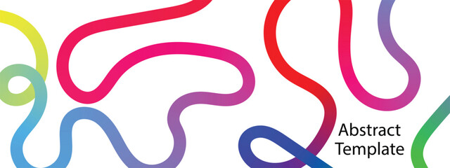 Obraz premium colorful gradient curved lines abstract banner background.