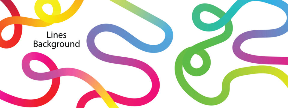 colorful gradient curved lines. colourful gradient line. Color wavy shapes.