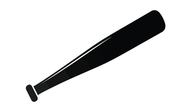 A black baseball bat on a, simple silhouette