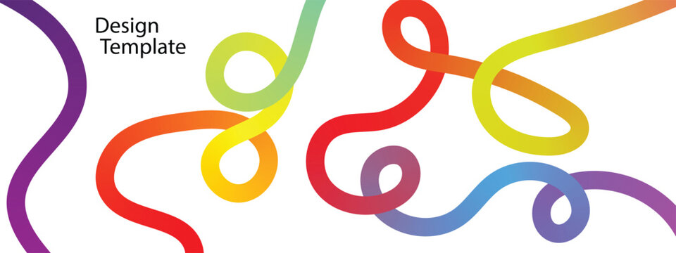 colorful gradient curved lines. colourful gradient line. Color wavy shapes.