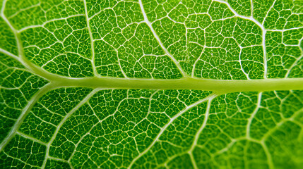 Obraz premium Intricate Vein Pattern of a Green Leaf Macro Shot veins