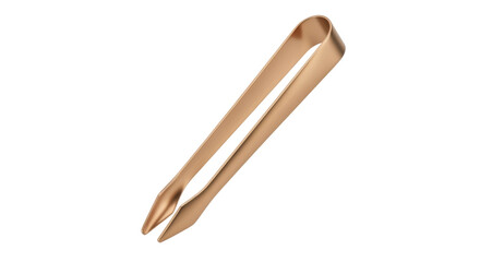 Obraz premium Gold metal tweezers isolated PNG on transparent background, beauty tool for cosmetic and medical use, precision instrument