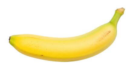 Ripe yellow banana isolated PNG, tropical fruit rich in potassium on transparent background for healthy eating and cooking