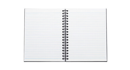 Open spiral notebook PNG isolated on transparent background, lined paper for writing notes and planning, school and office supply © Elena