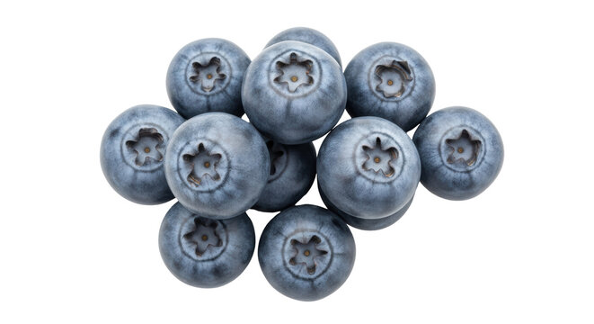 Heap of fresh blueberries isolated PNG, antioxidant-rich fruit on transparent background for healthy eating and food design projects