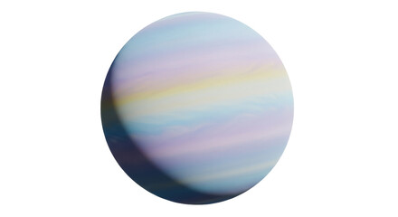 Gaseous planet with colorful bands isolated PNG, celestial body on transparent background for science and space exploration projects © Elena