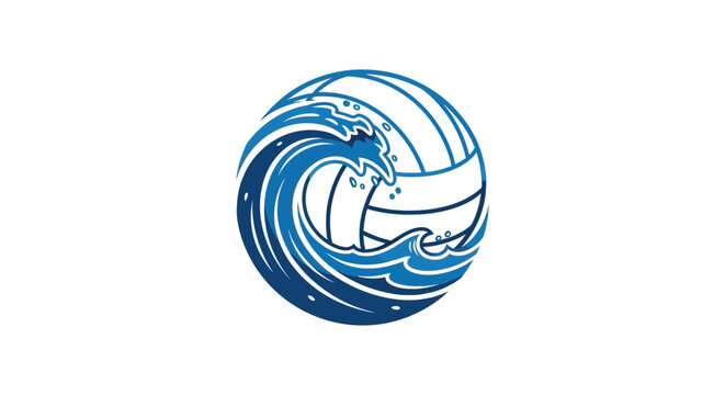 Volleyball with Ocean Wave Design.