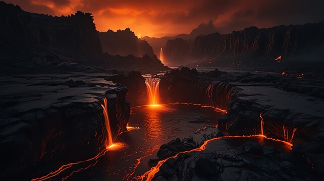 sunset over the river