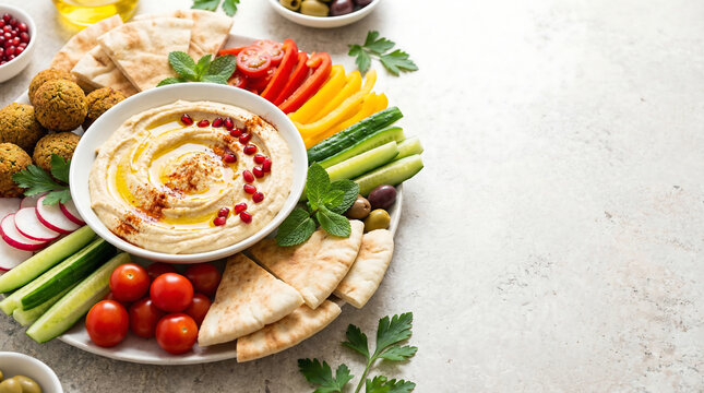 Fresh Middle Eastern Mezze Platter for Iftar