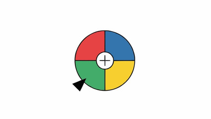 Naklejka premium Colorful Pie Chart with Plus Sign.