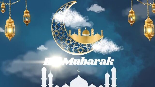 Eid Mubarak Festive Animation Video Background