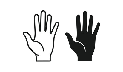 Fototapeta premium Black and white hand icons in different shades and styles for design and illustration purposes