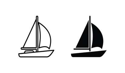 Two sailboats in black and white line art style © Lsg 21