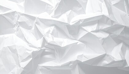 Obraz premium An isolated blank sheet of crumpled white paper texture forming an abstract wrinkled ball of office waste or recycling rubbish