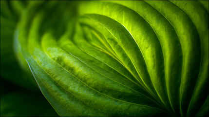 Swirling Green Leaf Texture with Bright Illumination