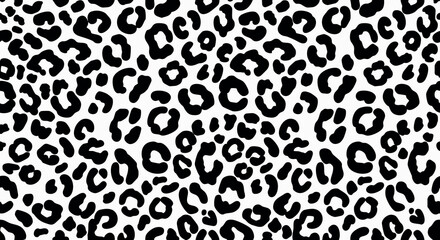 Seamless black and white leopard print pattern fills the frame © Begum