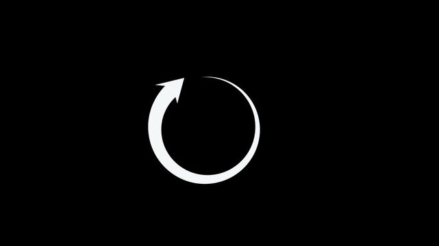20 hours icon animation, circular arrow with 20 hours text animation motion graphic.
