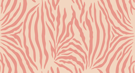 Abstract coral zebra stripes pattern on a beige background © Begum