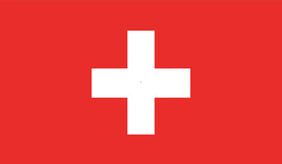 Fototapeta premium The flag of switzerland with a white cross on a red background