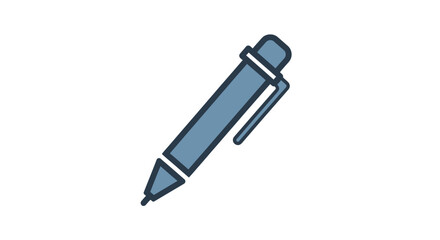 Stylized vector illustration of a pen on white background with copy space