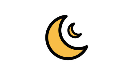 Stylized crescent moons icon illustration symbol isolated on white background