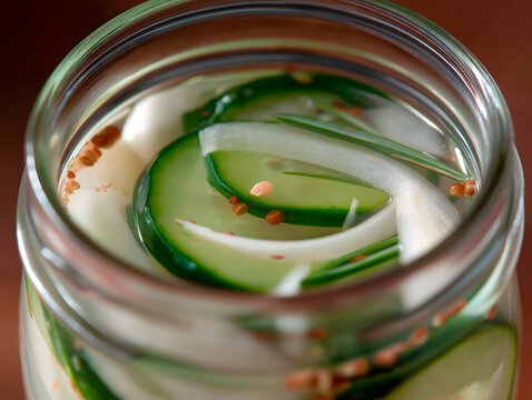 Homemade Pickles in a Small Bowl with Fresh Cucumbers