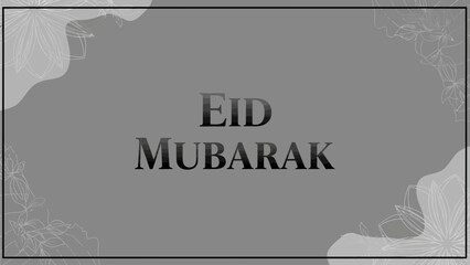 Celebratory Eid Mubarak greeting card with elegant design elements on a simple background from a straightforward viewpoint
